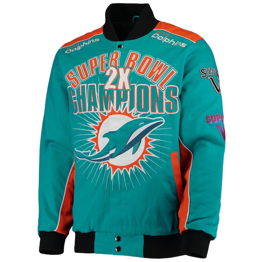 Men's G-III Sports by Carl Banks Aqua Miami Dolphins Full-Snap Jacket