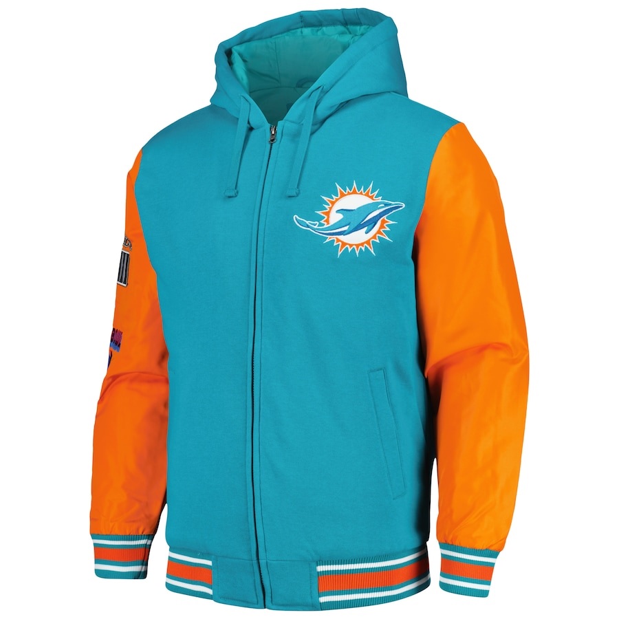 Men's G-III Sports by Carl Banks Aqua Miami Hoodie Jacket