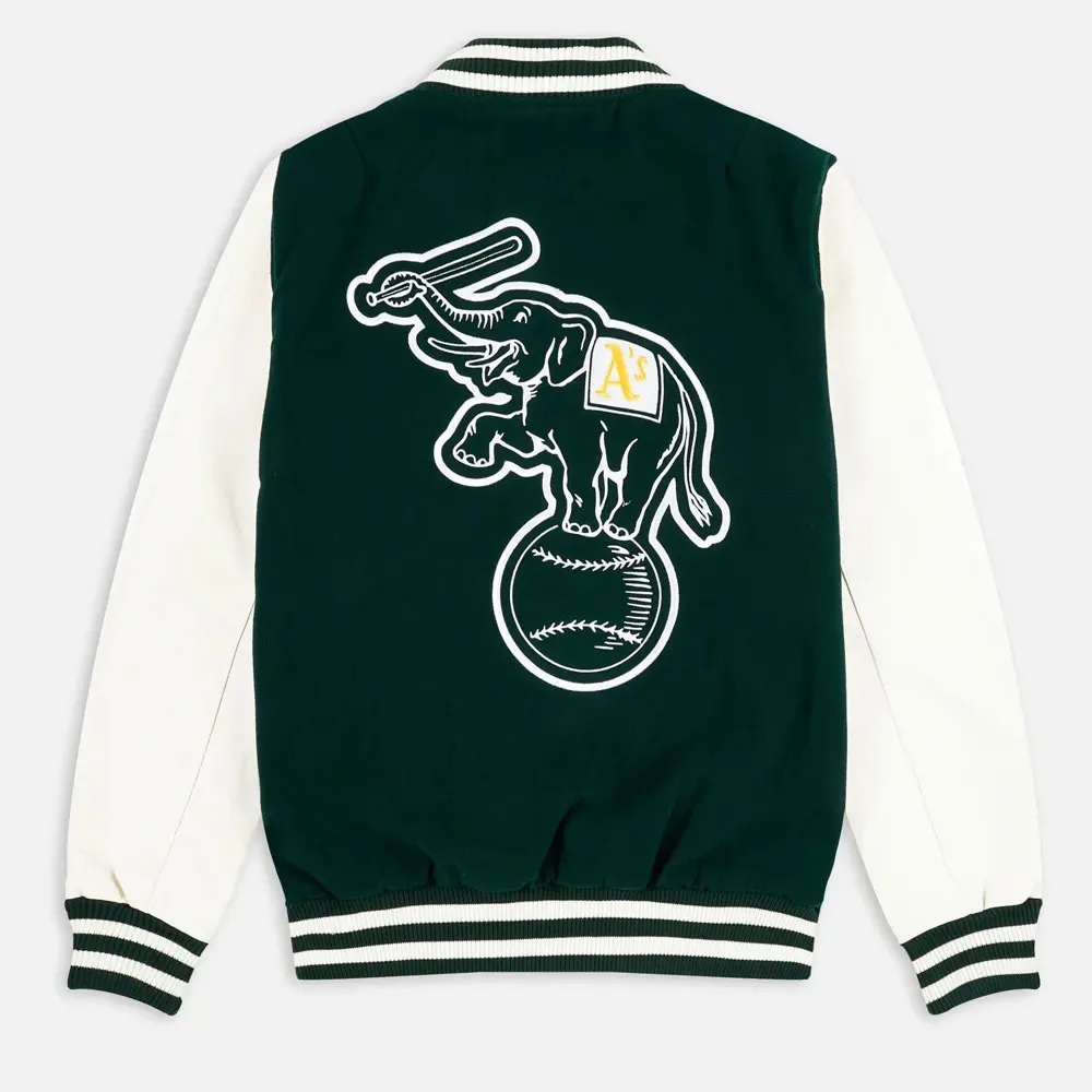 Oakland Athletics Green and White Varsity Jacket