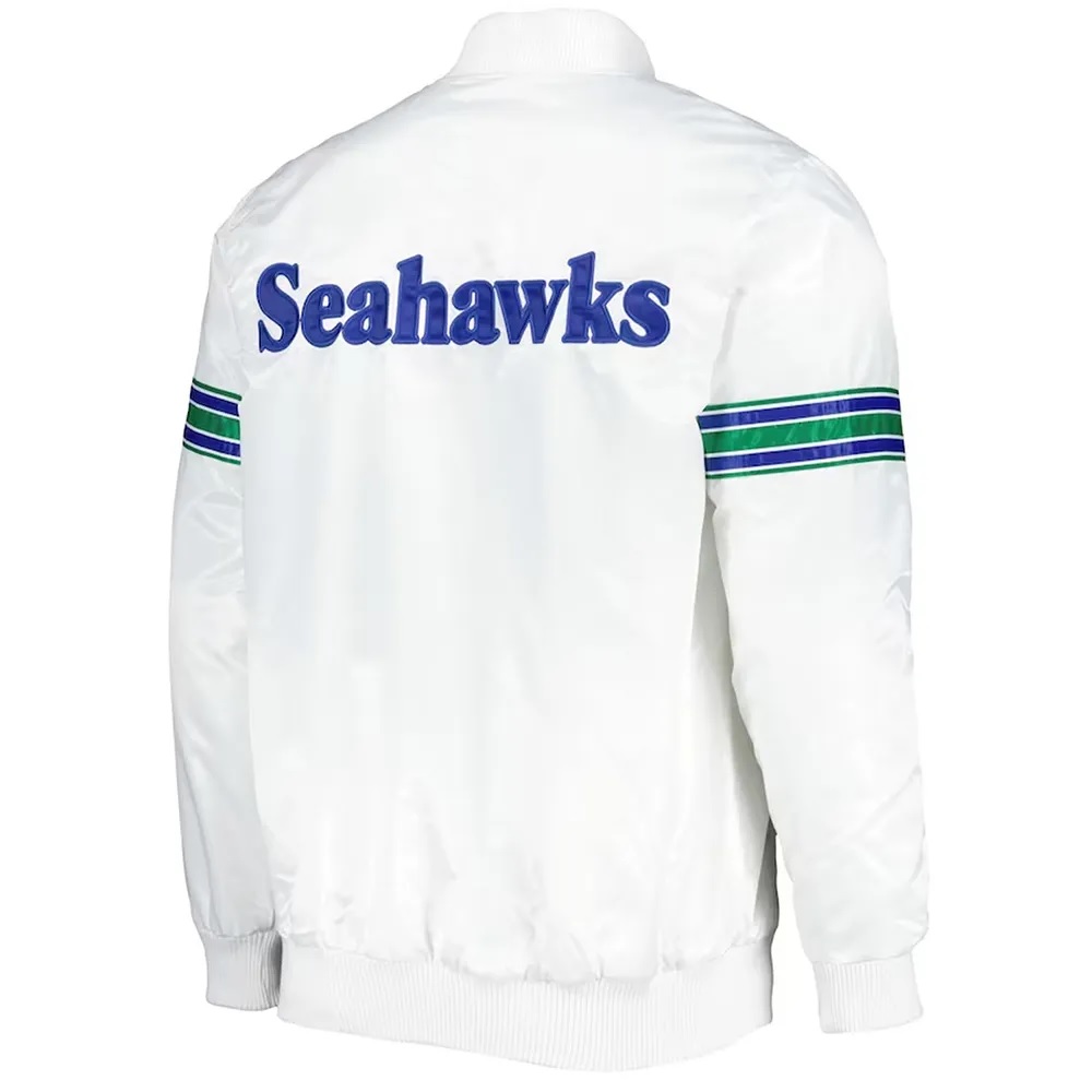 Seattle Seahawks The Power Forward White Satin Jacket