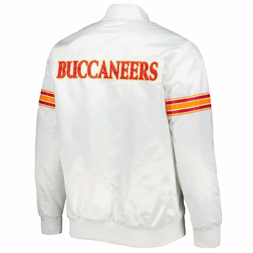 The Power Tampa Bay Buccaneers White Satin Jacket