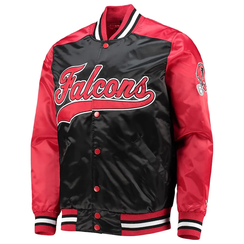 The Tradition II Atlanta Falcons Red Black Satin Jacket