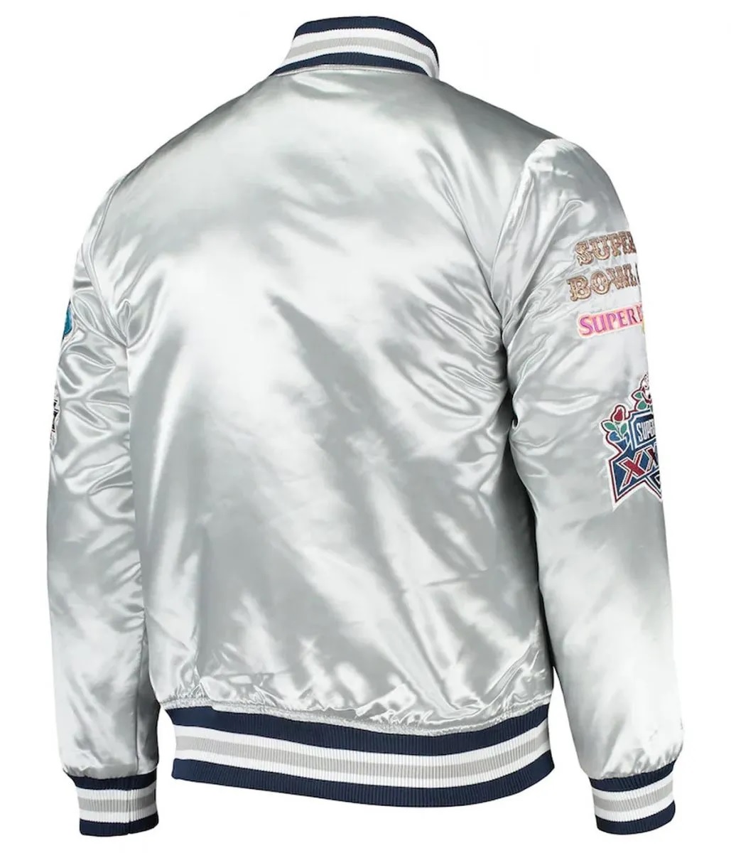 Dallas Cowboys Silver Satin Jacket