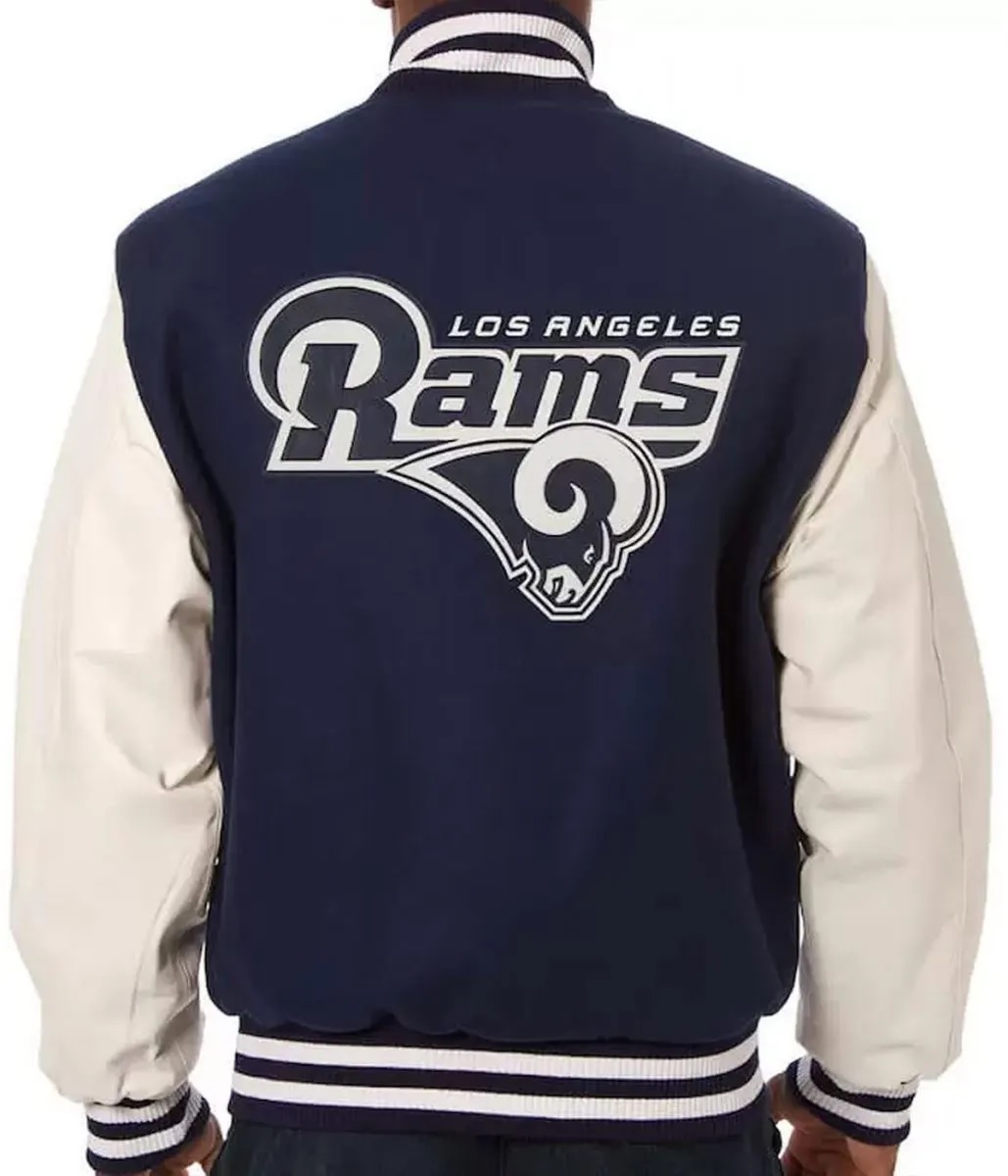 Varsity LA Rams White and Blue Jacket