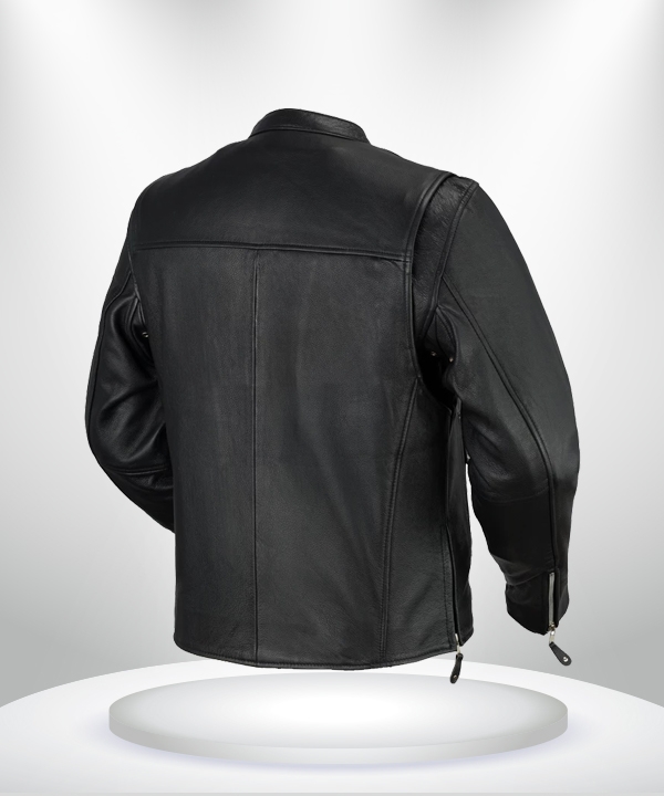 Ace Clean Cafe Style Rockstar Men’s Black Leather Jacket